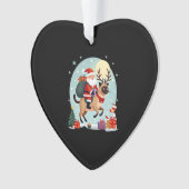 Santa Riding Reindeer Siamese Cat Christmas Tree L Ornament (Vorderseite)