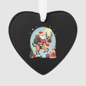 Santa Riding Reindeer Siamese Cat Christmas Tree L Ornament (Vorderseite)
