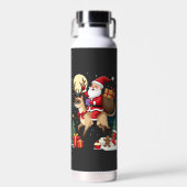 Santa Riding Reindeer Siamese Cat Christmas Tree L Trinkflasche (Vorne)
