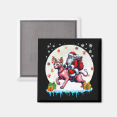 Santa Riding Reindeer Sphynx Cat Christmas Eigentü Magnet (Vorderseite/Rückseite)