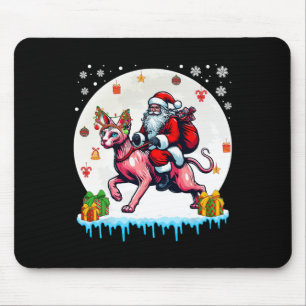 Santa Riding Reindeer Sphynx Cat Christmas Eigentü Mousepad