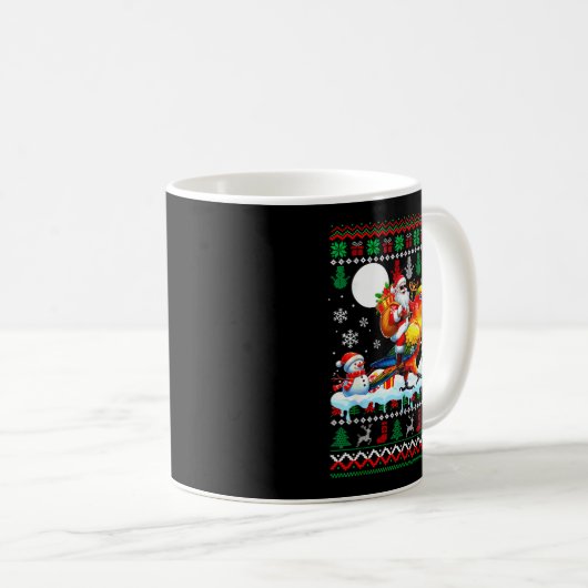 Santa Riding Reindeer Sun Conure Sweater Xmas Tree Kaffeetasse (VorderseiteRechts)