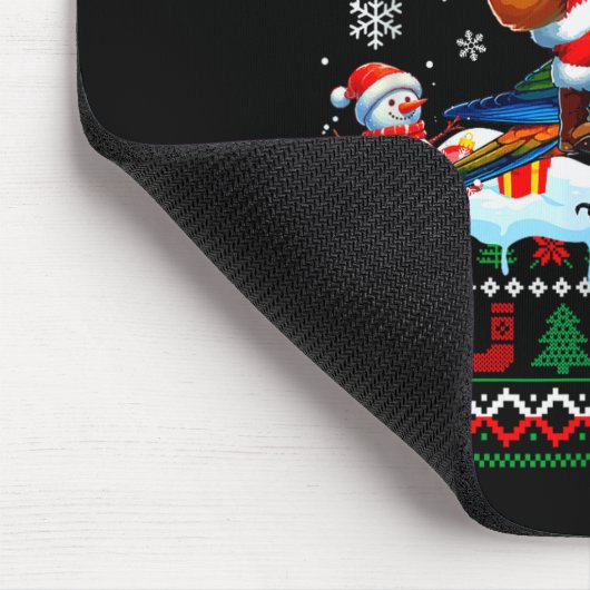 Santa Riding Reindeer Sun Conure Sweater Xmas Tree Mousepad (Ecke)