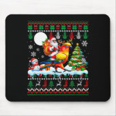 Santa Riding Reindeer Sun Conure Sweater Xmas Tree Mousepad (Vorne)