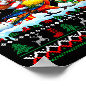 Santa Riding Reindeer Sun Conure Sweater Xmas Tree Poster (Ecke)