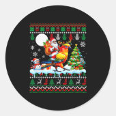 Santa Riding Reindeer Sun Conure Sweater Xmas Tree Runder Aufkleber (Vorderseite)