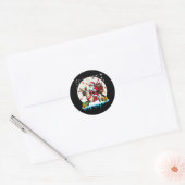 Santa Riding Rentier Burmese Katzenweihbesitzer Runder Aufkleber (Umschlag)