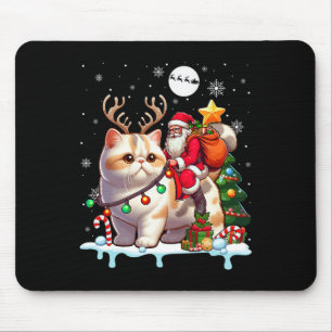 Santa Riding Rentier Exotic Kurzhaar Xmas Tree C Mousepad
