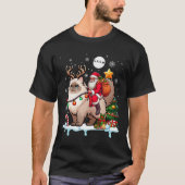 Santa Riding Rentier Himalayan Cat Xmas Tree Cola T-Shirt (Vorderseite)