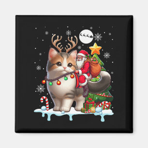 Santa Riding Rentier Munchkin Katze Weihnachtsbaum Magnet