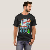 Santa Riding Rentier Santa Seepferd Sleigh T-Shirt (Vorne ganz)