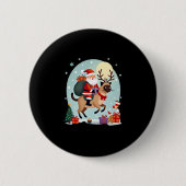 Santa Riding Rentier Siamese Weihnachtsbaum L Button (Vorderseite)