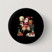 Santa Riding Rentier Siamese Weihnachtsbaum L Button (Vorderseite)