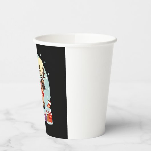 Santa Riding Rentier Siamese Weihnachtsbaum L Pappbecher (Links)