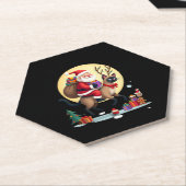 Santa Riding Rentier Siamese Weihnachtsbaum L Untersetzer (angewinkelt)