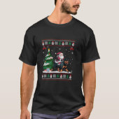 Santa Riding Rottweiler Dog Tree Lighting Christma T-Shirt (Vorderseite)