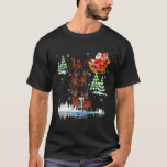 Santa Riding Rottweiler Reindeer Christmas Pajama T-Shirt<br><div class="desc">Santa Riding Rottweiler Rentier Weihnachts Pajama Matching</div>