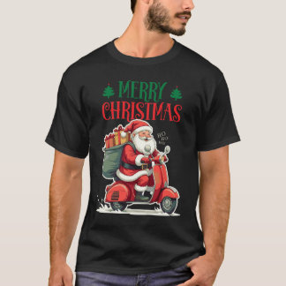 Santa Riding Scooter | Frohe Weihnachten | T-Shirt