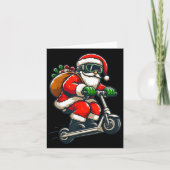 Santa Riding Scooter Weihnachts-Pajama für Kleinki Karte (Vorderseite)