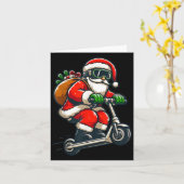 Santa Riding Scooter Weihnachts-Pajama für Kleinki Karte (Gelbe Blume)