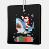 Santa Riding Shark Christmas Pajama Cute Ocean  Keramikornament (Links)