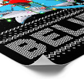 Santa Riding Shark Ugly Christmas Sweater Believe Poster (Ecke)