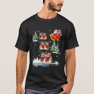 Santa Riding Shih Tzu Reindeer Christmas Pajama Ma T-Shirt