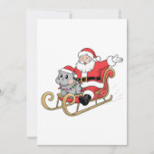 Santa Riding Sleigh mit Moo Deng Baby Hippo Save The Date (Vorderseite)