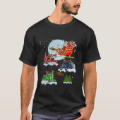 Santa Riding Sleigh Reindeer Truck Christmas Tree T-Shirt (Vorderseite)