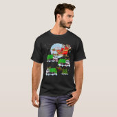Santa Riding Sleigh Rentier Garbage Truck Christm T-Shirt (Vorne ganz)