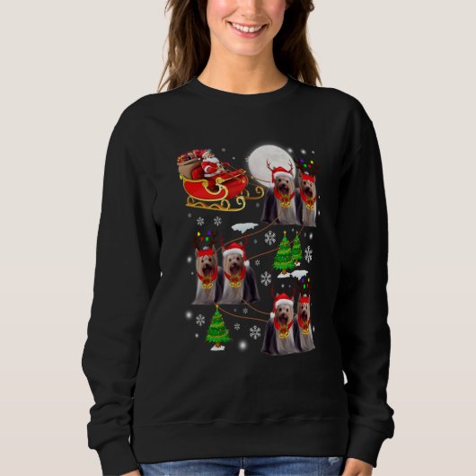 Santa Riding Sleigh Yorkshire Terrier Christmas Re Sweatshirt (Vorderseite)