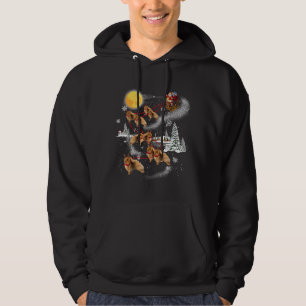 Santa Riding Spitz Weihnachten Pajama Familie Ma Hoodie
