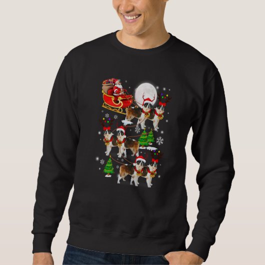 Santa Riding St Bernard Sleigh Christmas Santa Rei Sweatshirt (Vorderseite)
