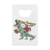 Santa Riding T Rex - Frohe Trexmas Geldbeutel Flaschenöffner (Rückseite)