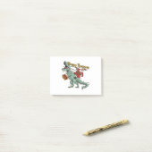 Santa Riding T Rex - Frohe Trexmas Post-it Klebezettel (Auf Schreibtisch)