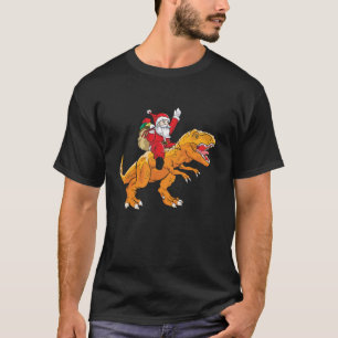 Santa Riding Trex Funny Kid s Dinosaurier Weihnach T-Shirt