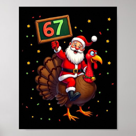 Santa Riding Turkey Take Number 67 Christmas & Poster (Vorne)