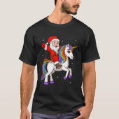 Santa Riding Unicorn Mystical Animal Xmas Magie T-Shirt (Vorderseite)
