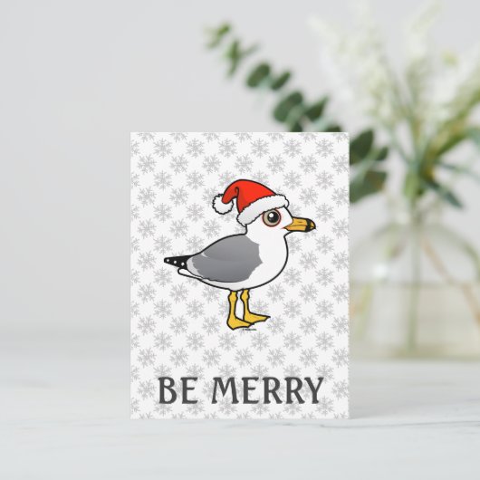 Santa Ring Feiertagspostkarte (Stehend Vorderseite)