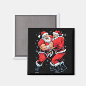 Santa Ringkampf Liebhaber Lustiger Ringkämpfer Wei Magnet (Vorderseite/Rückseite)