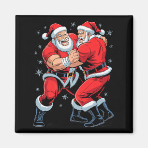 Santa Ringkampf Liebhaber Lustiger Ringkämpfer Wei Magnet