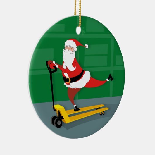Santa Rite a Pallet Jack Keramik Ornament (Rechts)