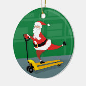 Santa Rite a Pallet Jack Keramik Ornament (Links)