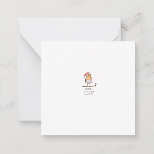 Santa Robin Mitteilungskarte (Rückseite)