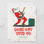 Santa Rock Out Party Christmas Invitation Einladung (Vorderseite)