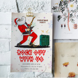 Santa Rock Out Party Christmas Invitation Einladung