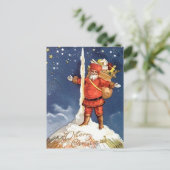 Santa Rocket Feiertagspostkarte (Stehend Vorderseite)