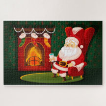 Santa Rocking am Kamin