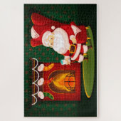 Santa Rocking am Kamin Puzzle (Vertikal)