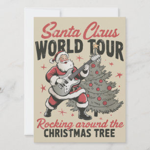 Santa Rocking Vintage Rocking Around Christmas Feiertagskarte